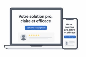 structurez votre landing page optimisée pour la conversion et le SEO. Un seul objectif : transformer une visite en action.